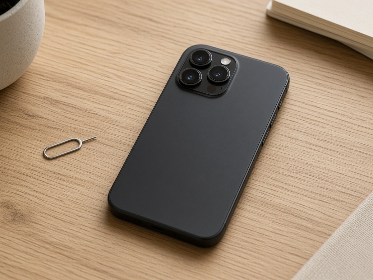 Laptop open beside a phone — eSIM and SIM-only setup
