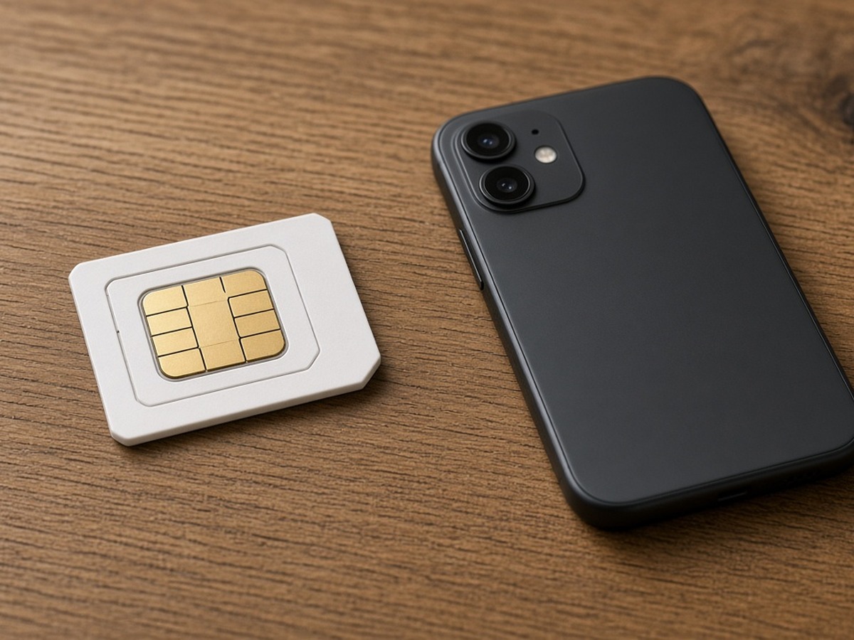 SIM card and phone on a desk — rolling no-contract SIM lifestyle