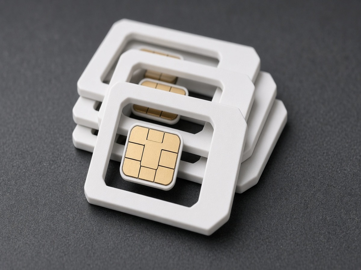 Stack of nano-SIM cards and smartphone — 24 month SIM only UK